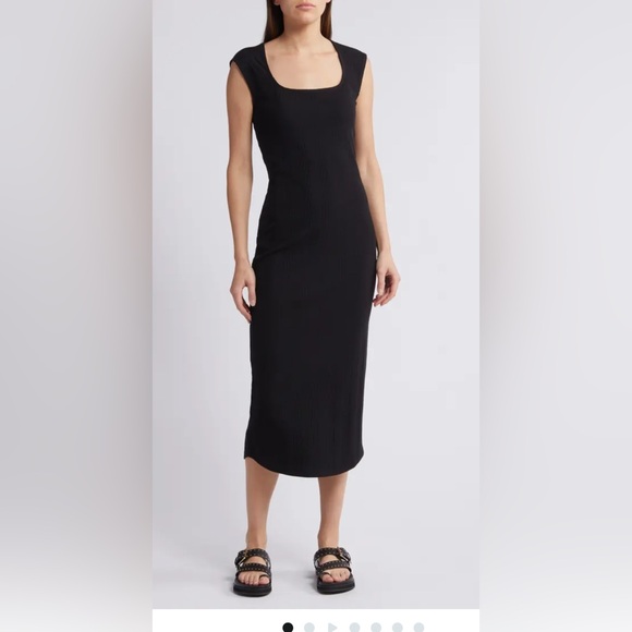 Treasure & Bond Dresses & Skirts - Treasure & bond ribbed midi dress, square neck size small
